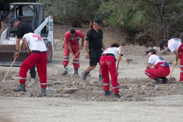 Police and Hellic Rescue volunteers continue the search in the Ben Needham case