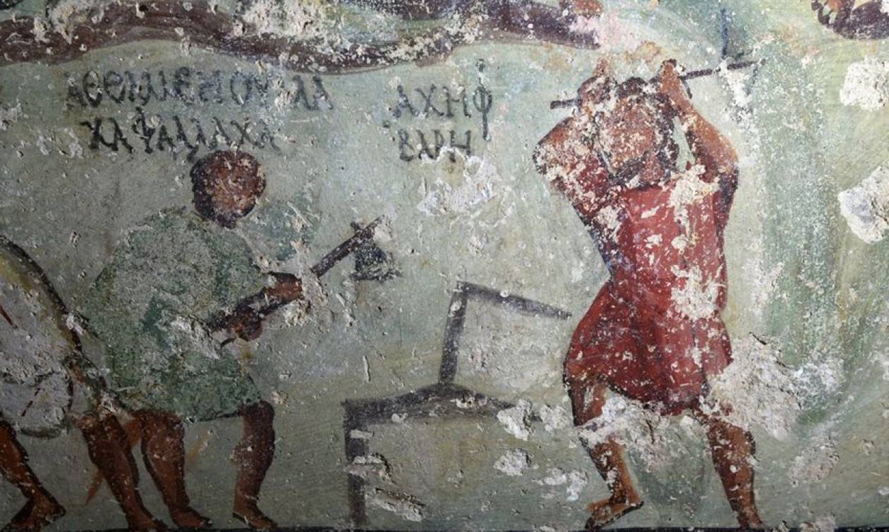 Βρέθηκε αρχαίο «κόμικ» με... ελληνικά γράμματα σε τάφο του 1ου αιώνα μ.Χ. στην Ιορδανία! (vid)